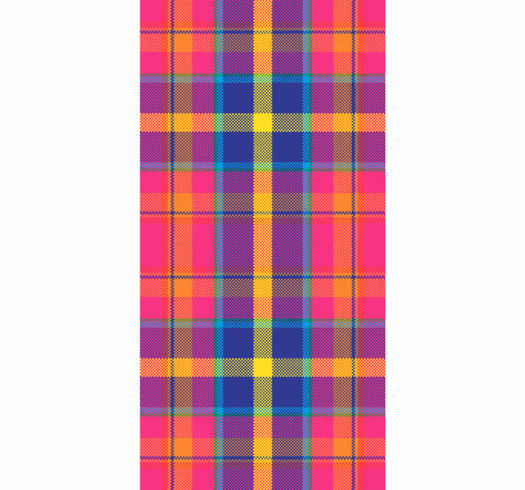 Teenage roller blind in vibrant gingham pattern - TenStickers