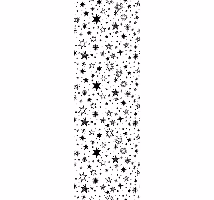 Teenage roller blind black star pattern on white - TenStickers