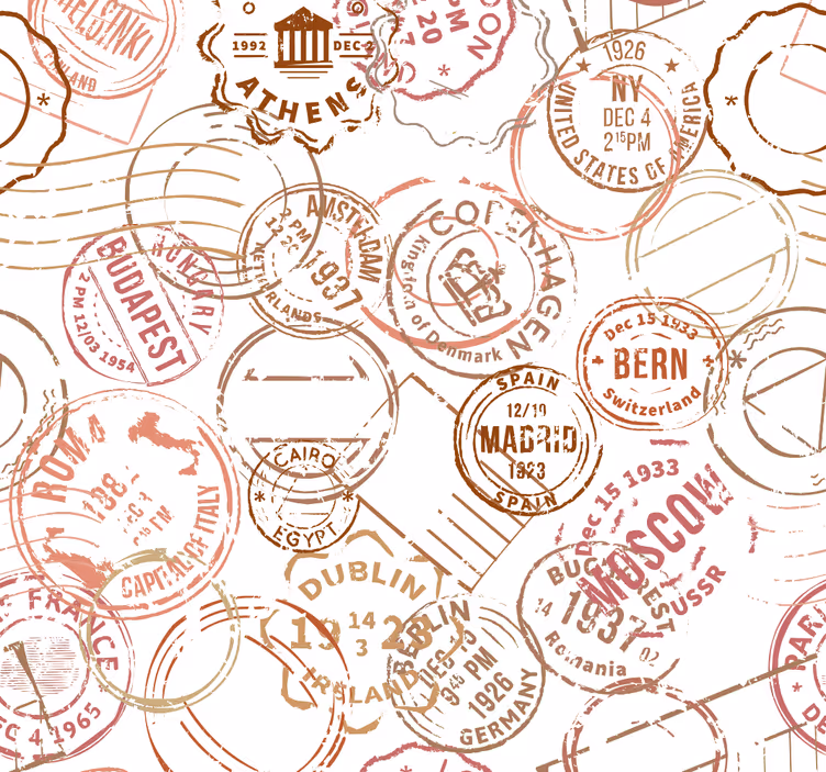 Teenage roller blind with retro stamps design - TenStickers