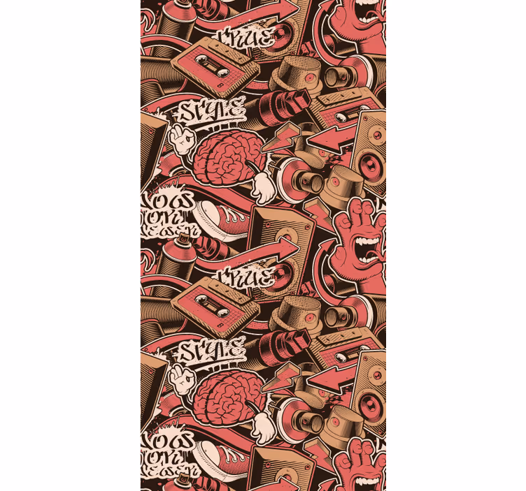 Teenage roller blind red graffiti design - TenStickers