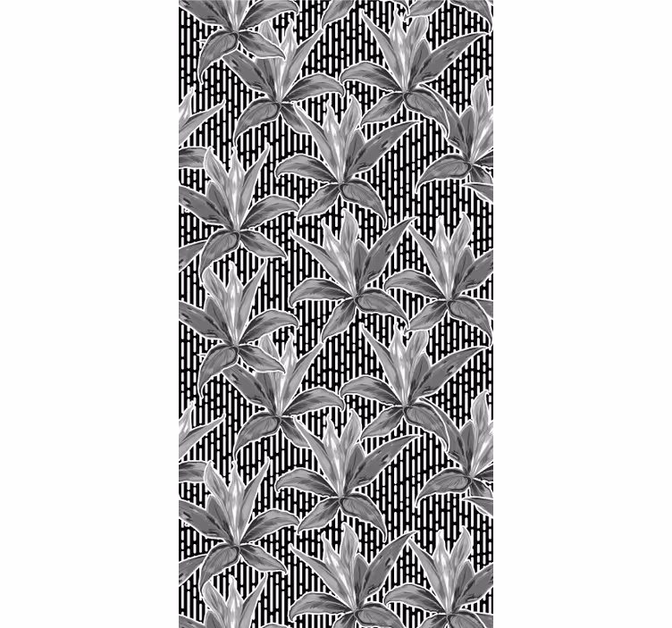 Teenage roller blind with outline leaves floral pattern - TenStickers