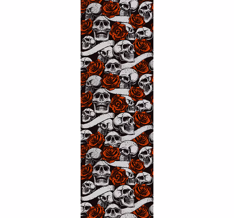 Teenage roller blind skulls and roses design - TenStickers