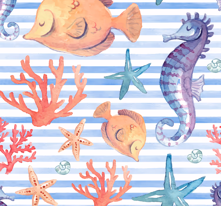 Teenage roller blind ocean life design - TenStickers