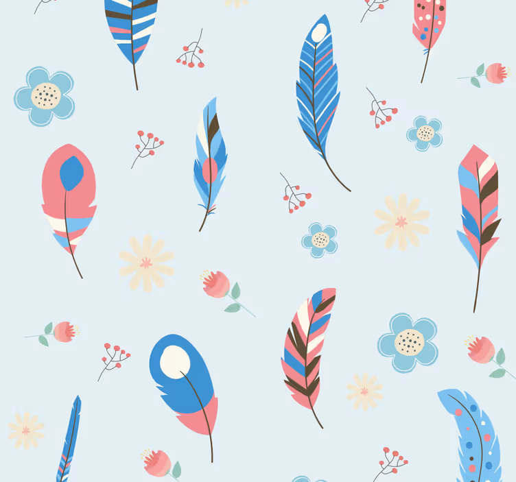 Teenage roller blind colorful feathers - TenStickers