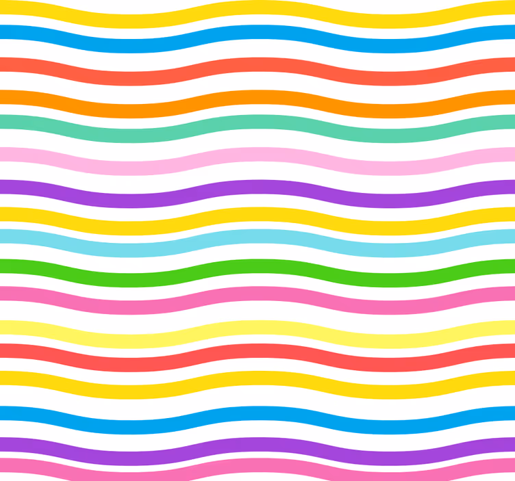 Teenage roller blind with irregular rainbow stripes - TenStickers