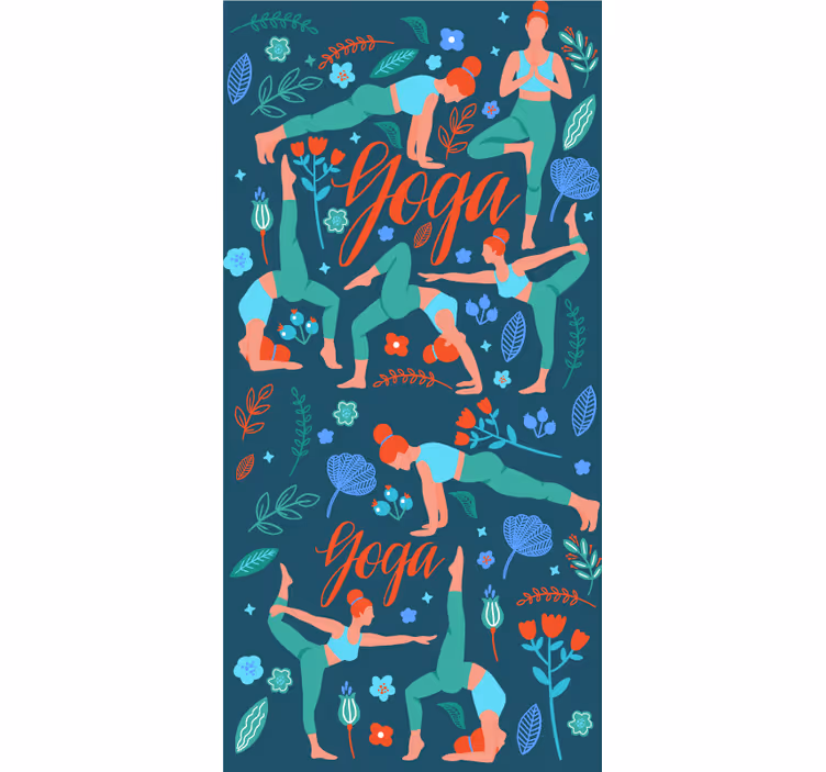 Teenage roller blind for a woman doing yoga - TenStickers