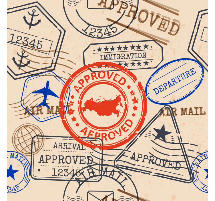 Teenage roller blind travel stamps design - TenStickers