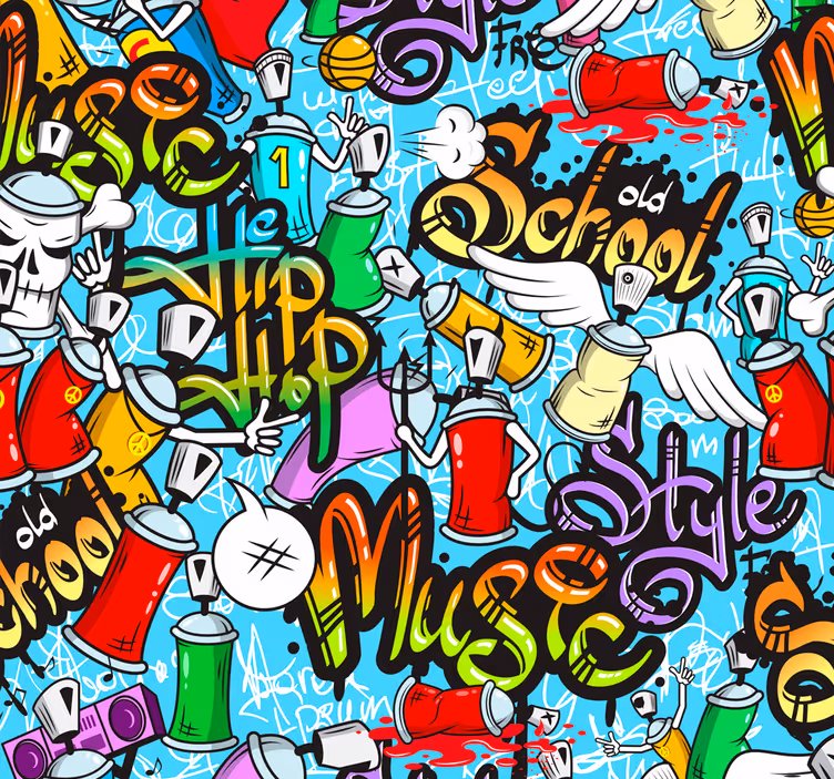 Teenage roller blind urban graffiti hip-hop style - TenStickers