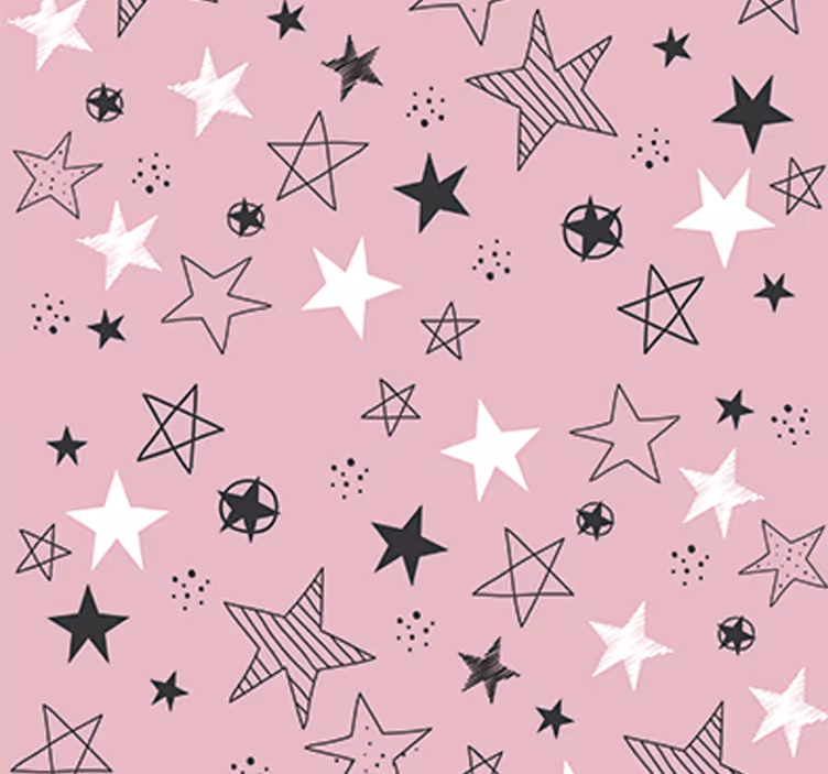 Teenage roller blind in pink stars - TenStickers