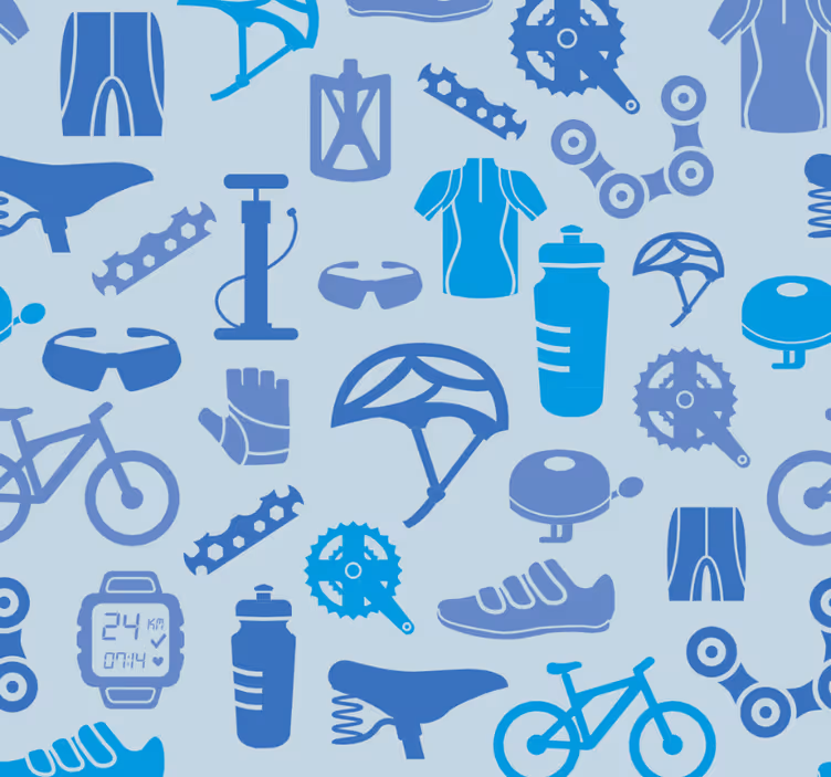 Modern roller blind with cycling motifs - TenStickers