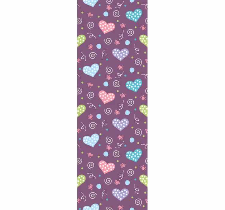 Modern roller blind with heart and line pattern - TenStickers