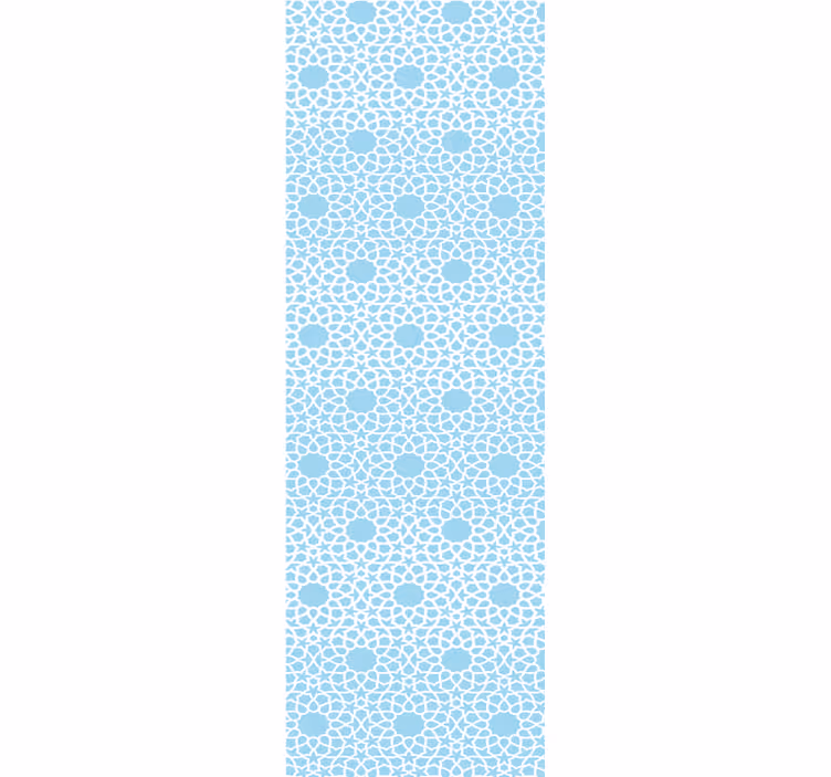 Modern roller blind white and blue geometric design - TenStickers