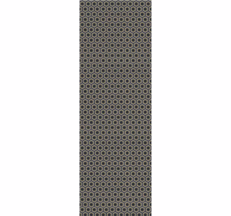 Modern roller blind in gold and gray hexagons pattern - TenStickers