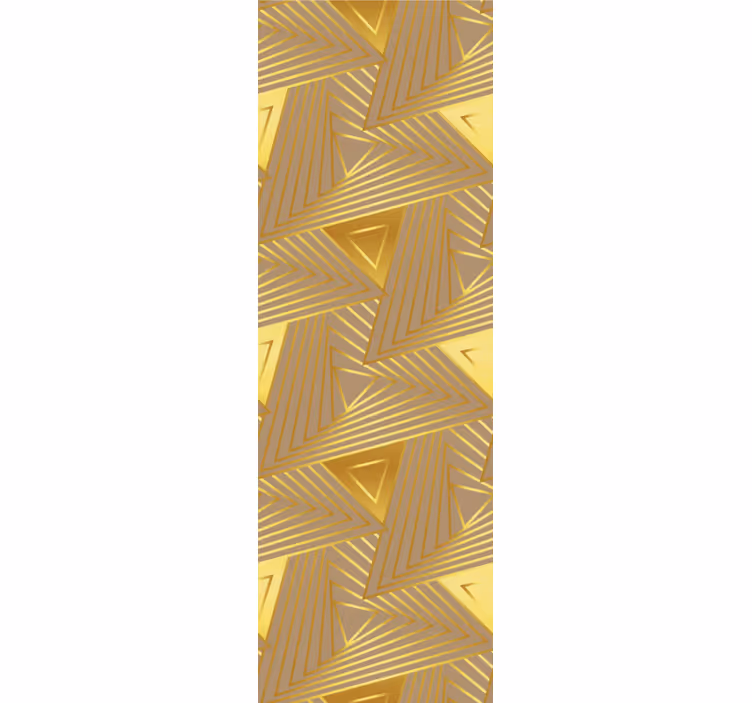 Modern roller blind with eclectic golden geometric pattern - TenStickers