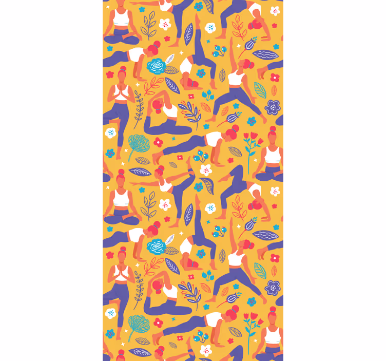 Modern roller blind hand drawn yoga design - TenStickers