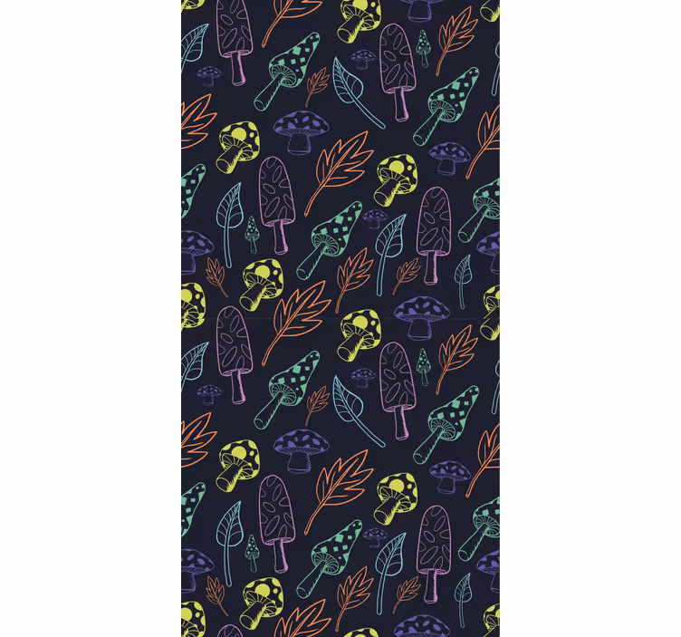 Modern roller blind with colorful mushroom pattern - TenStickers