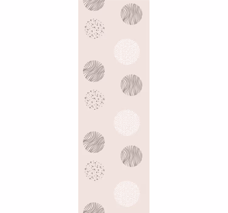 Modern roller blind gray circles with lines pattern - TenStickers