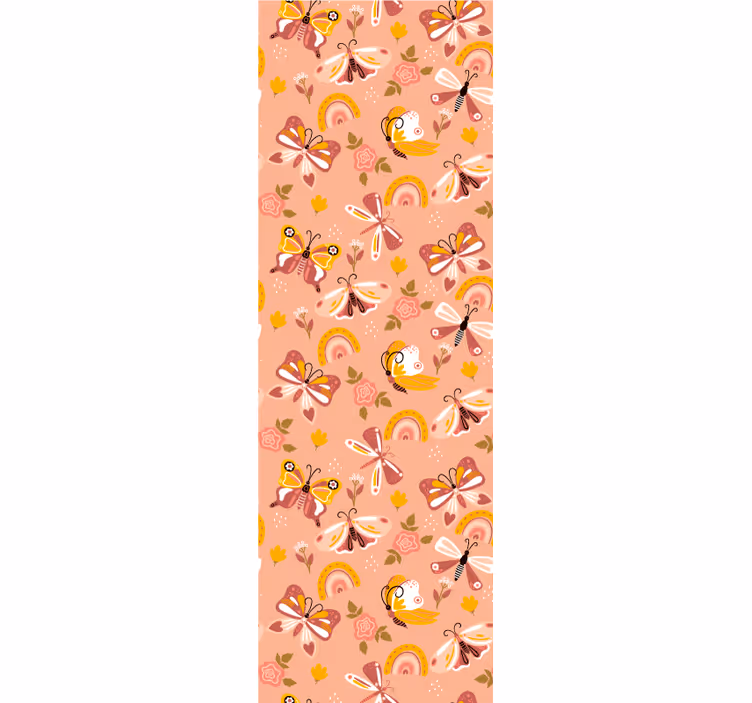 Modern roller blind with boho butterflies and rainbows - TenStickers