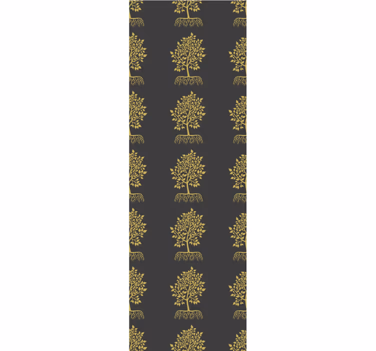 Modern roller blind with golden tree outline - TenStickers