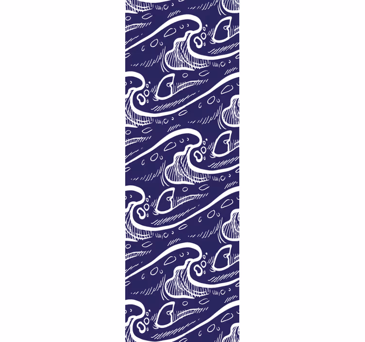 Modern roller blind blue wave pattern design - TenStickers