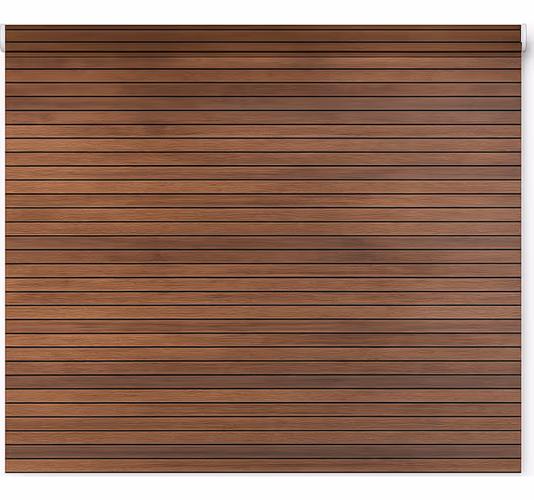 Texture roller blind parallel walnut wood slats - TenStickers