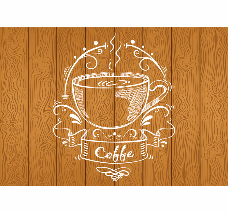 Roller blind for kitchen window coffee wood design - TenStickers