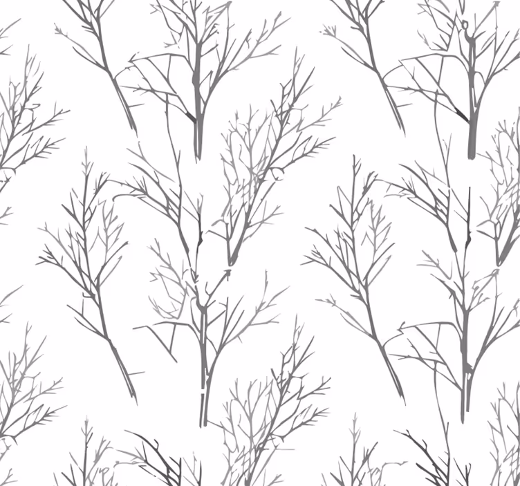 Grey roller blind with slender branches - TenStickers