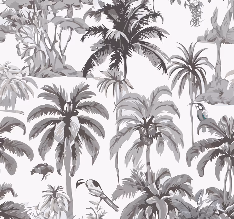 Grey roller blind with palm trees - TenStickers