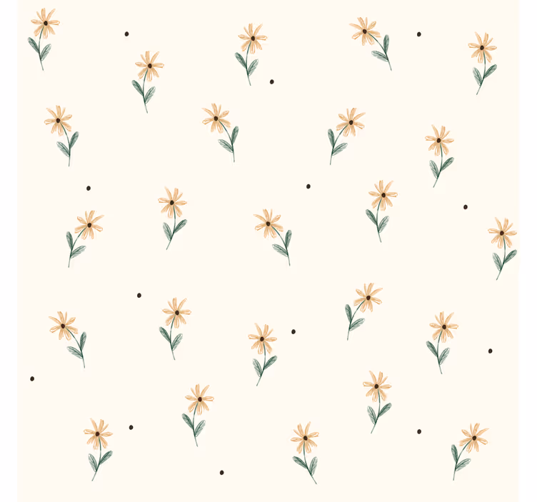 Pink roller blind with yellow daisies design - TenStickers