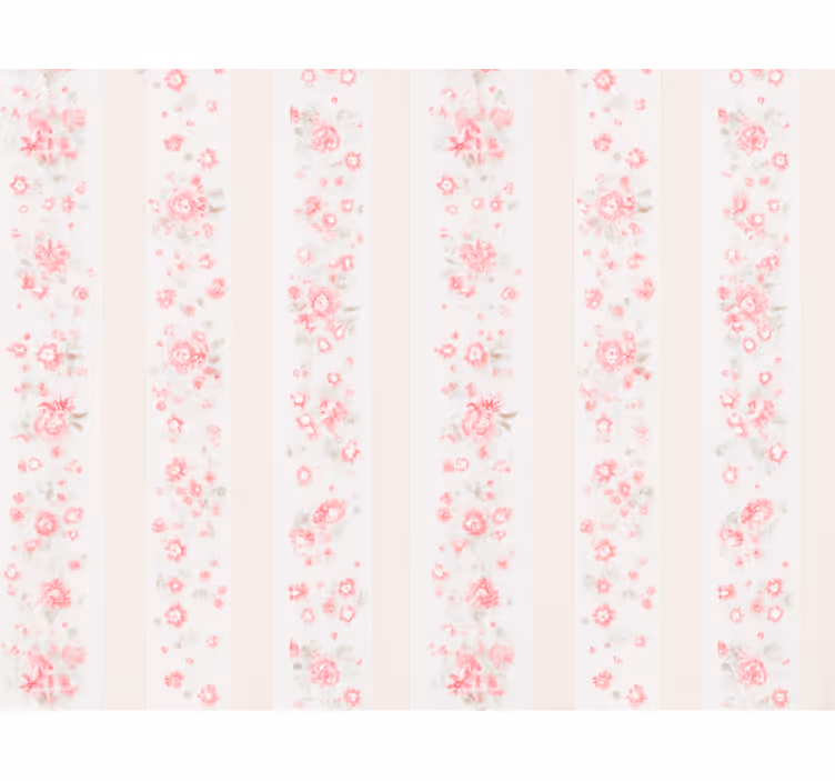 Pink roller blind with retro floral stripes - TenStickers
