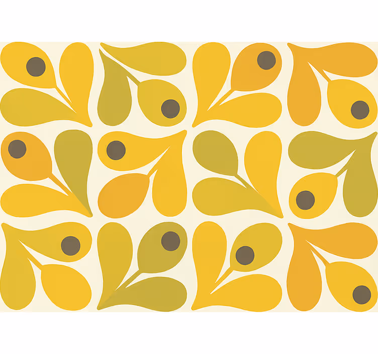 Yellow roller blind retro yellow geometrics - TenStickers