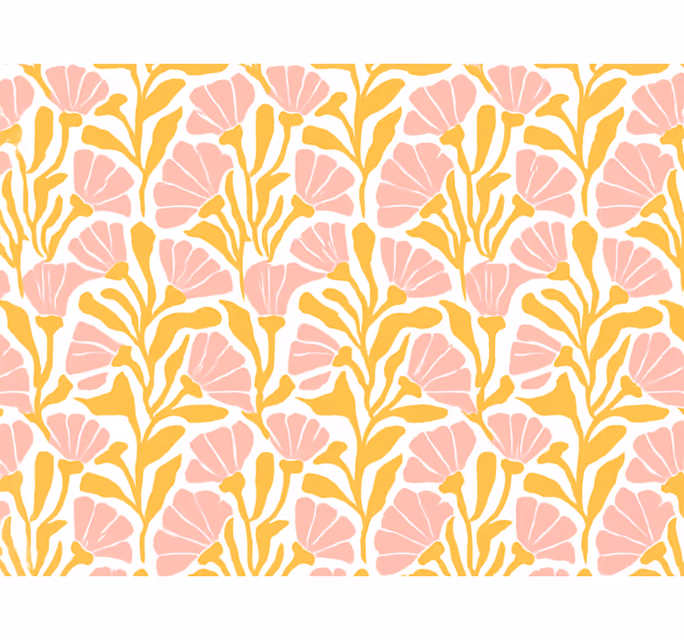 Yellow roller blind with modern colorful flower design - TenStickers