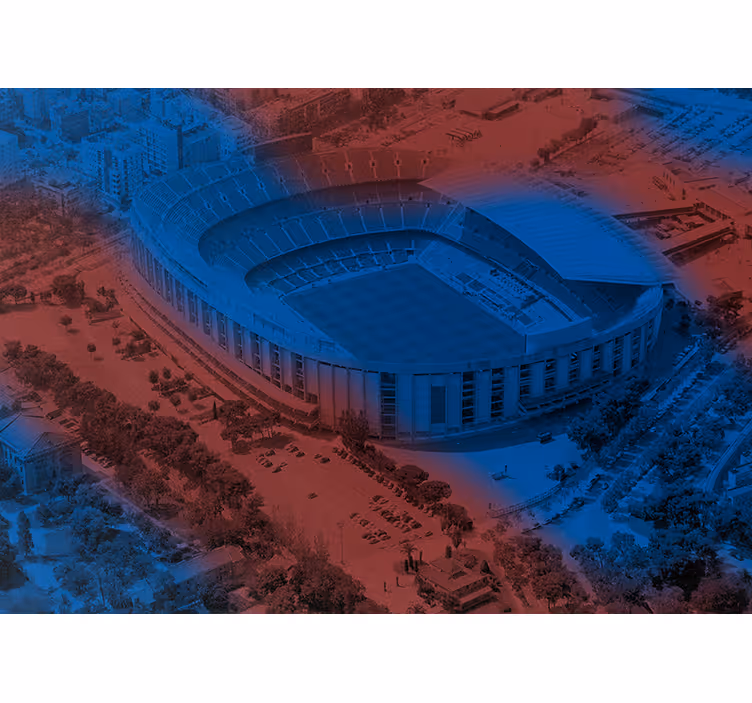 Roller blind for kitchen window camp nou 3d mural - TenStickers