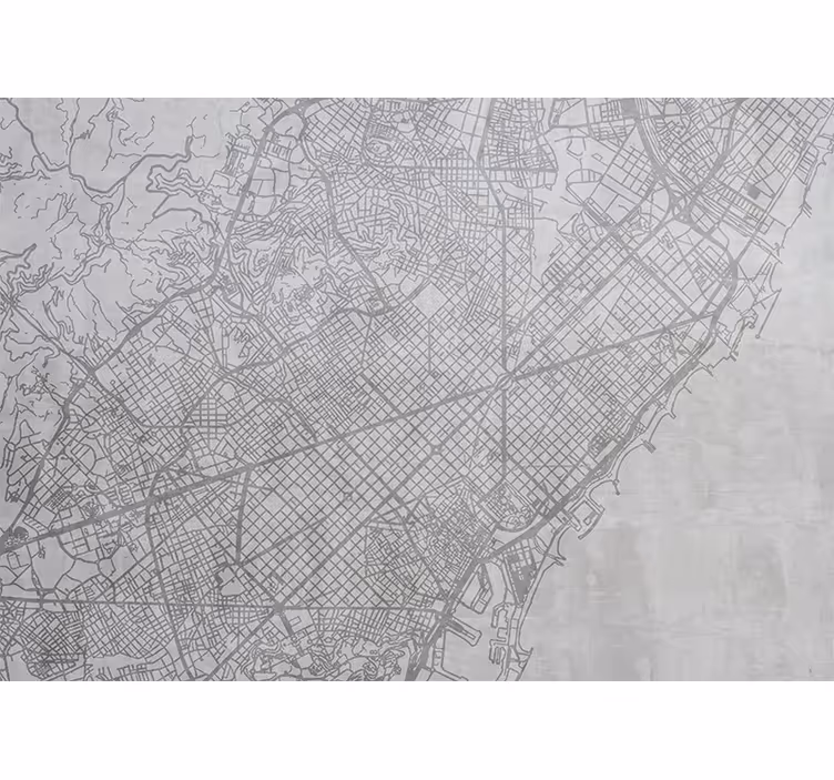 Roller blind for kitchen window barcelona city map - TenStickers