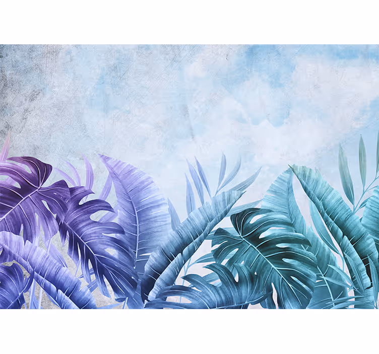 Roller blind for kitchen window with tropical plants - TenStickers