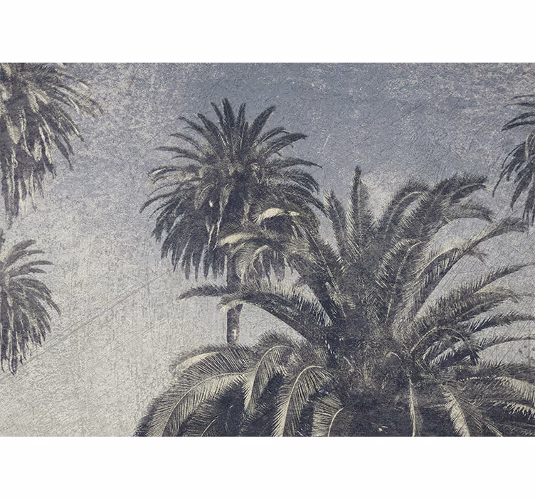 Roller blind for kitchen window gray palm trees - TenStickers