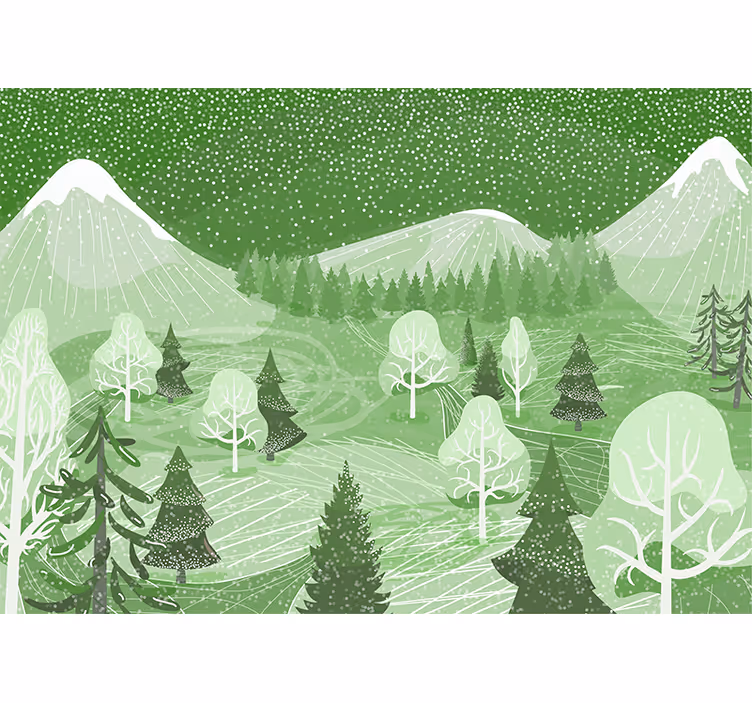 Roller blind for kitchen window green vintage forest - TenStickers