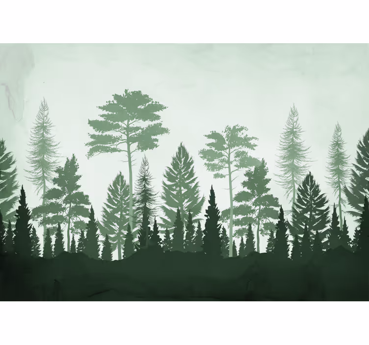 Roller blind for kitchen window scandinavian green trees - TenStickers