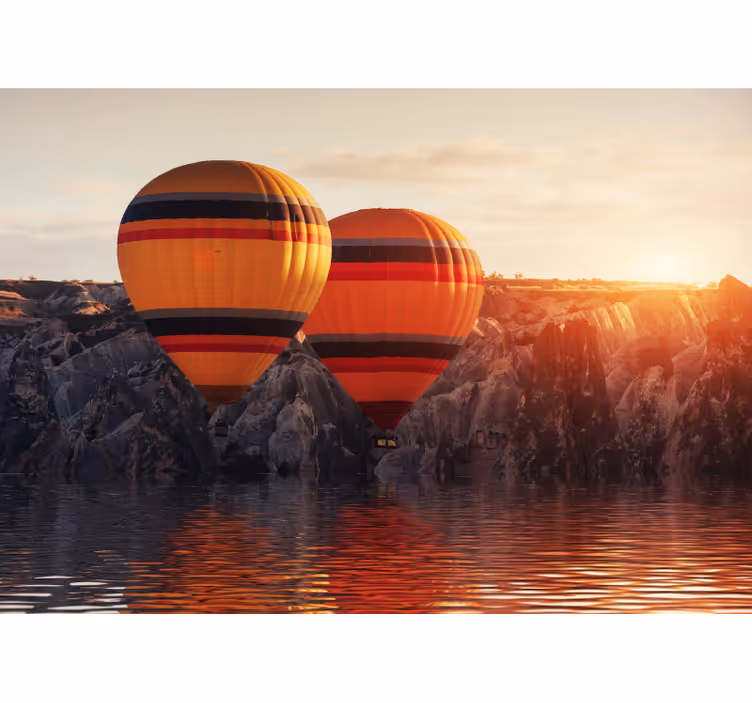 Air balloons over lake roller blind for kitchen window - TenStickers