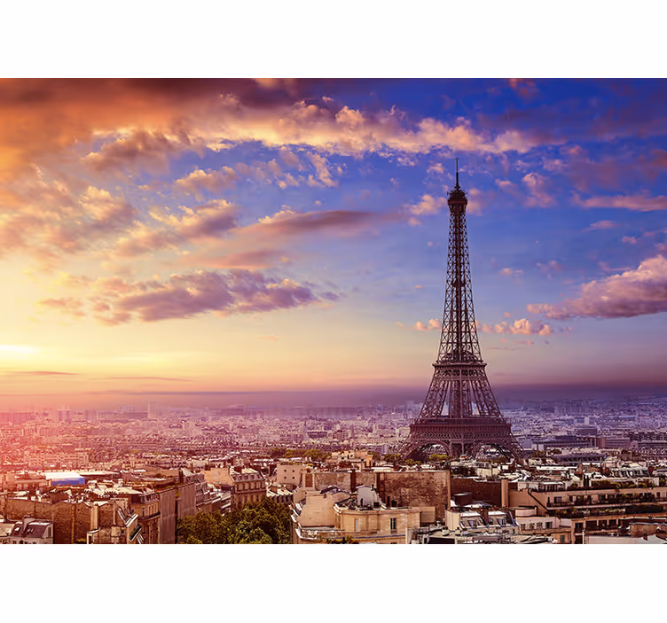 Roller blind for kitchen window paris view - TenStickers