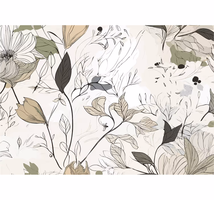 Roller blind for kitchen window with floral design - TenStickers