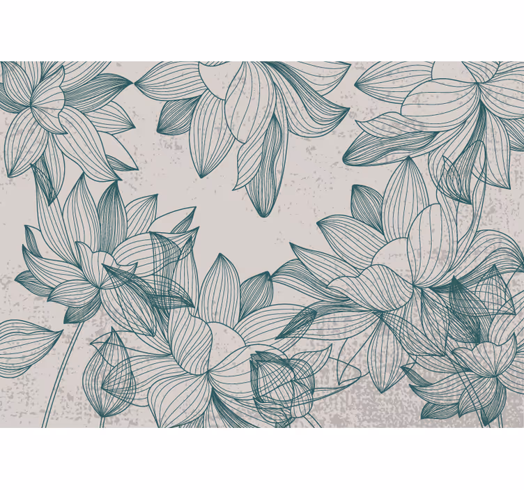 Roller blind for kitchen window flower silhouettes - TenStickers