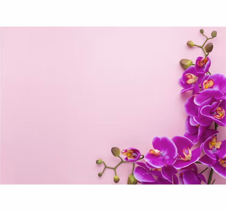 Pink orchid pattern roller blind for kitchen window - TenStickers