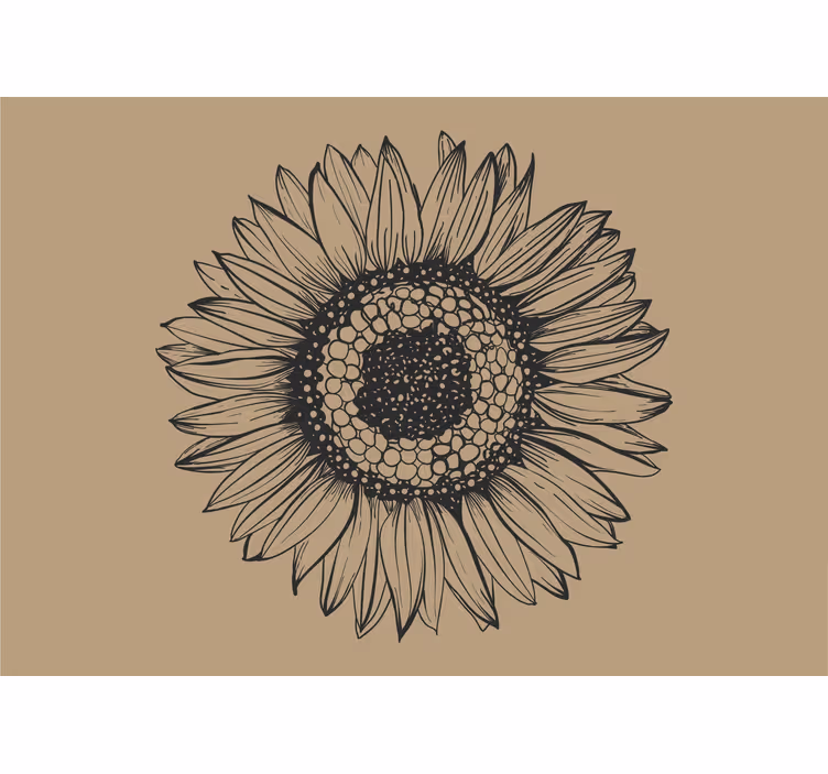 Beige sunflower roller blind for kitchen window - TenStickers