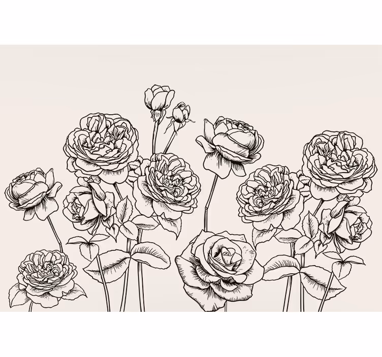 Roller blind for kitchen window with rose design - TenStickers