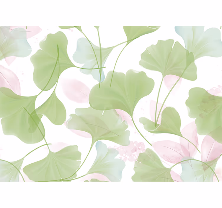Roller blind for kitchen window with ginkgo leaves - TenStickers
