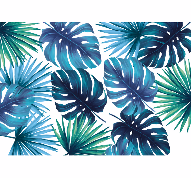 Roller blind for kitchen window tropical leaves style - TenStickers