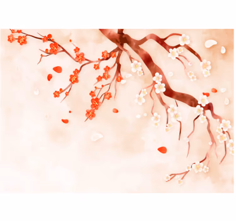 Roller blind for kitchen window chinese tree design - TenStickers