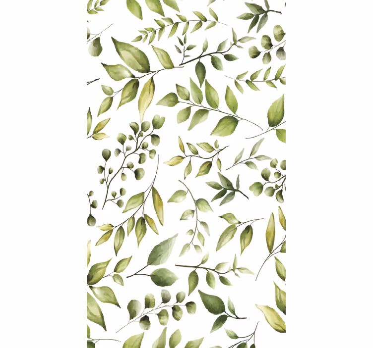 Roller blind for kitchen window watercolor eucalyptus - TenStickers