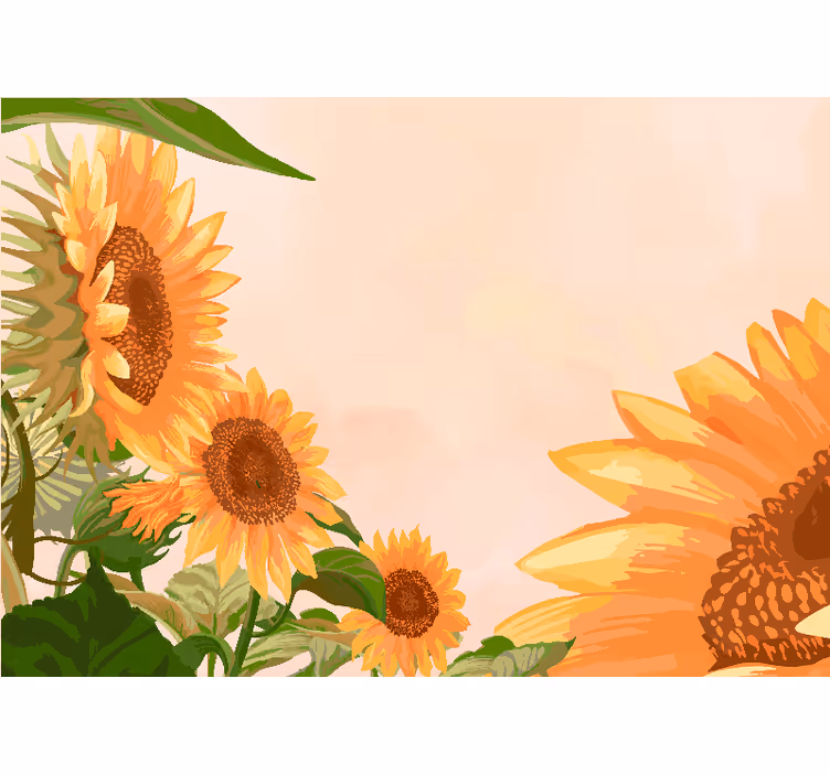 Roller blind for kitchen window painted sunflowers - TenStickers